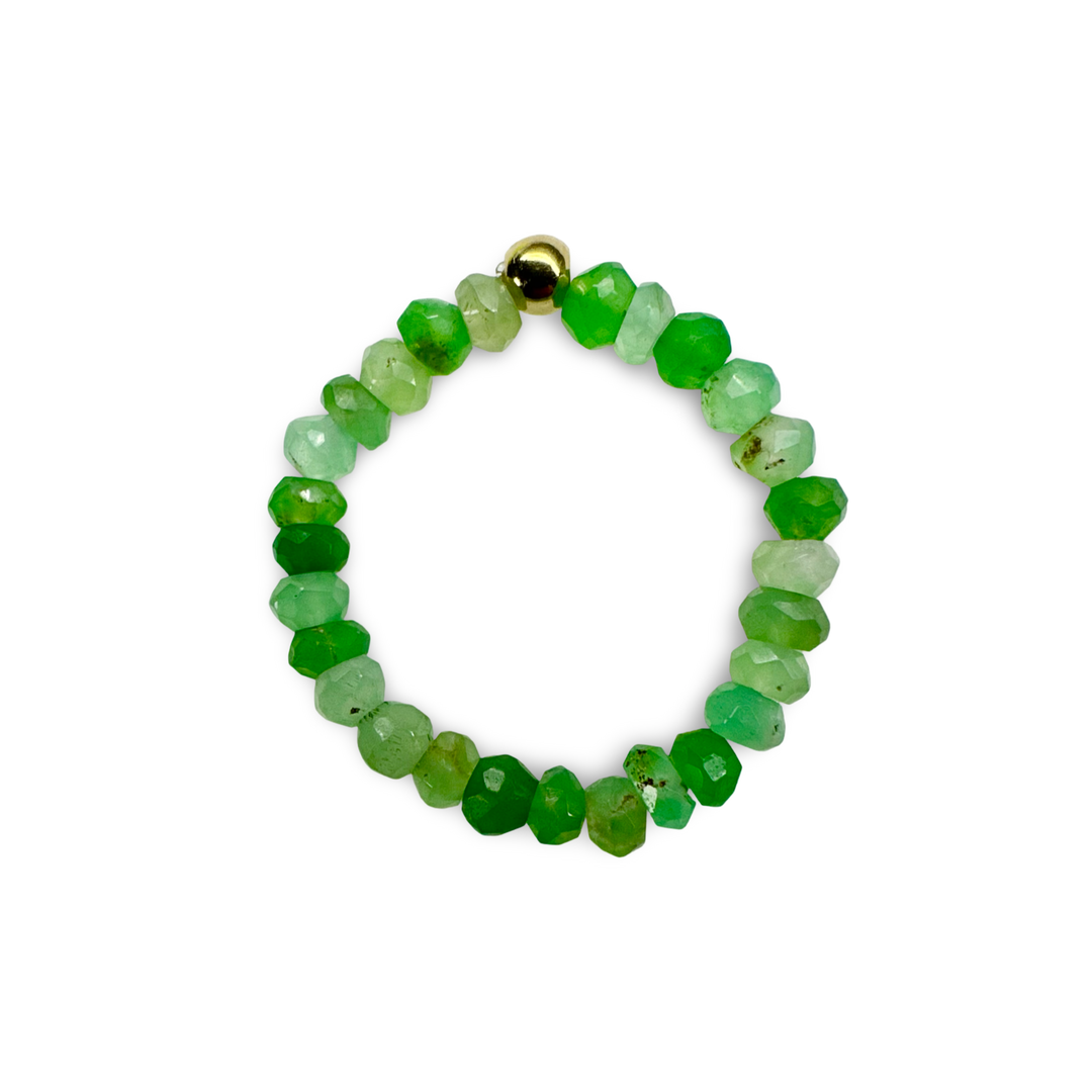 Chrysopras Perlen Fingerring