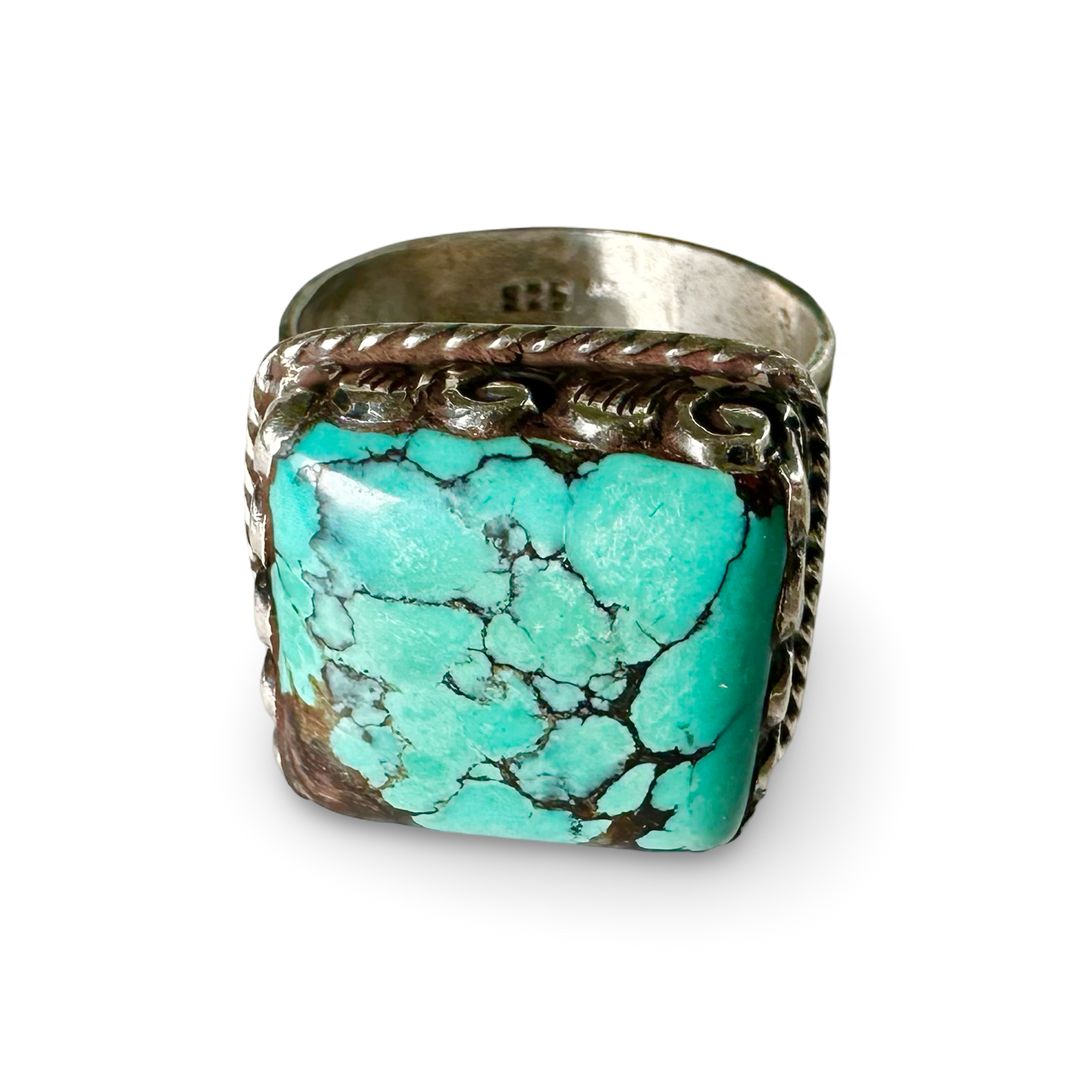 Verstellbarer Türkis Silberring