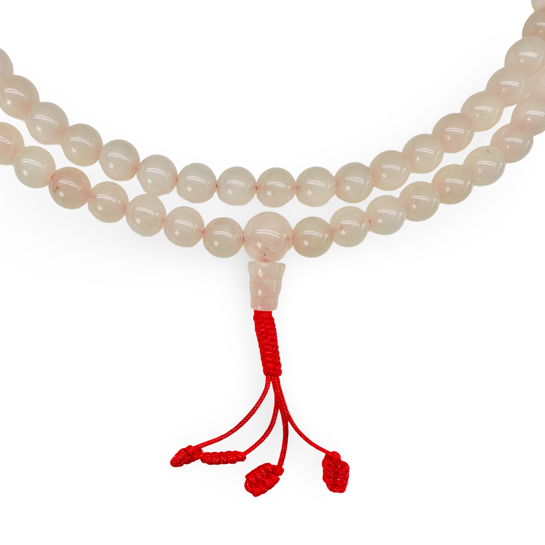 Perle di preghiera Mala al quarzo rosa
