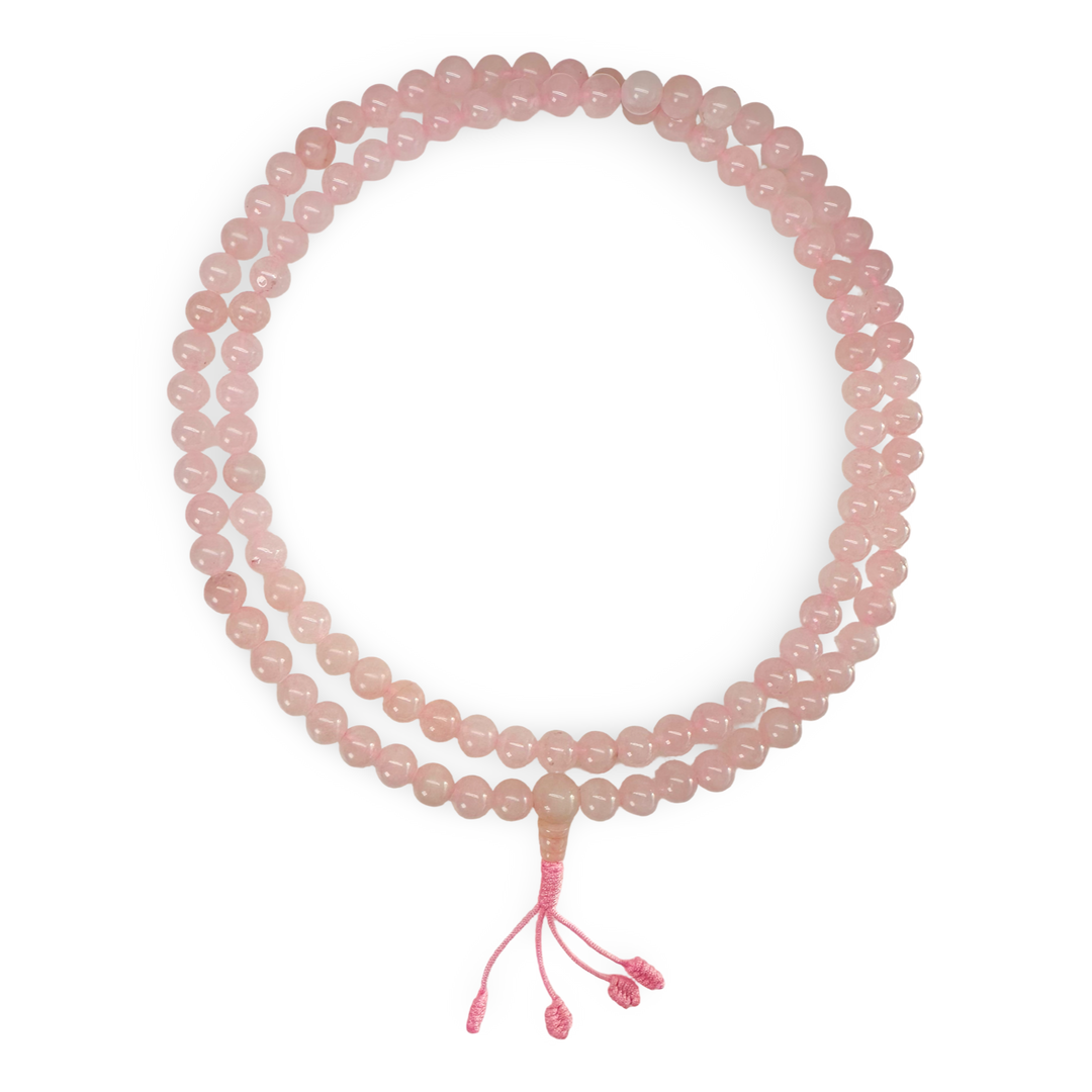 Perle di preghiera Mala al quarzo rosa