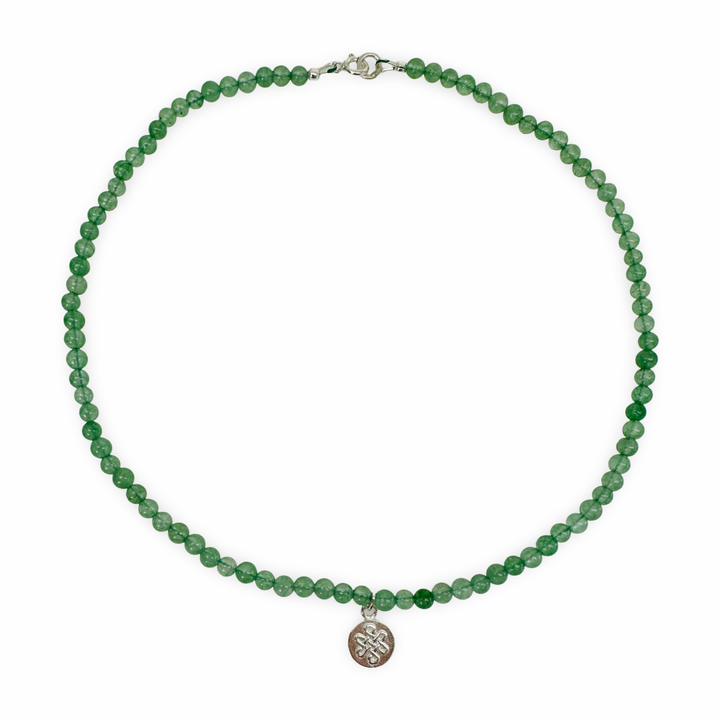 Aventurin-Kette mit «Unendlichem Knoten»-Anhänger