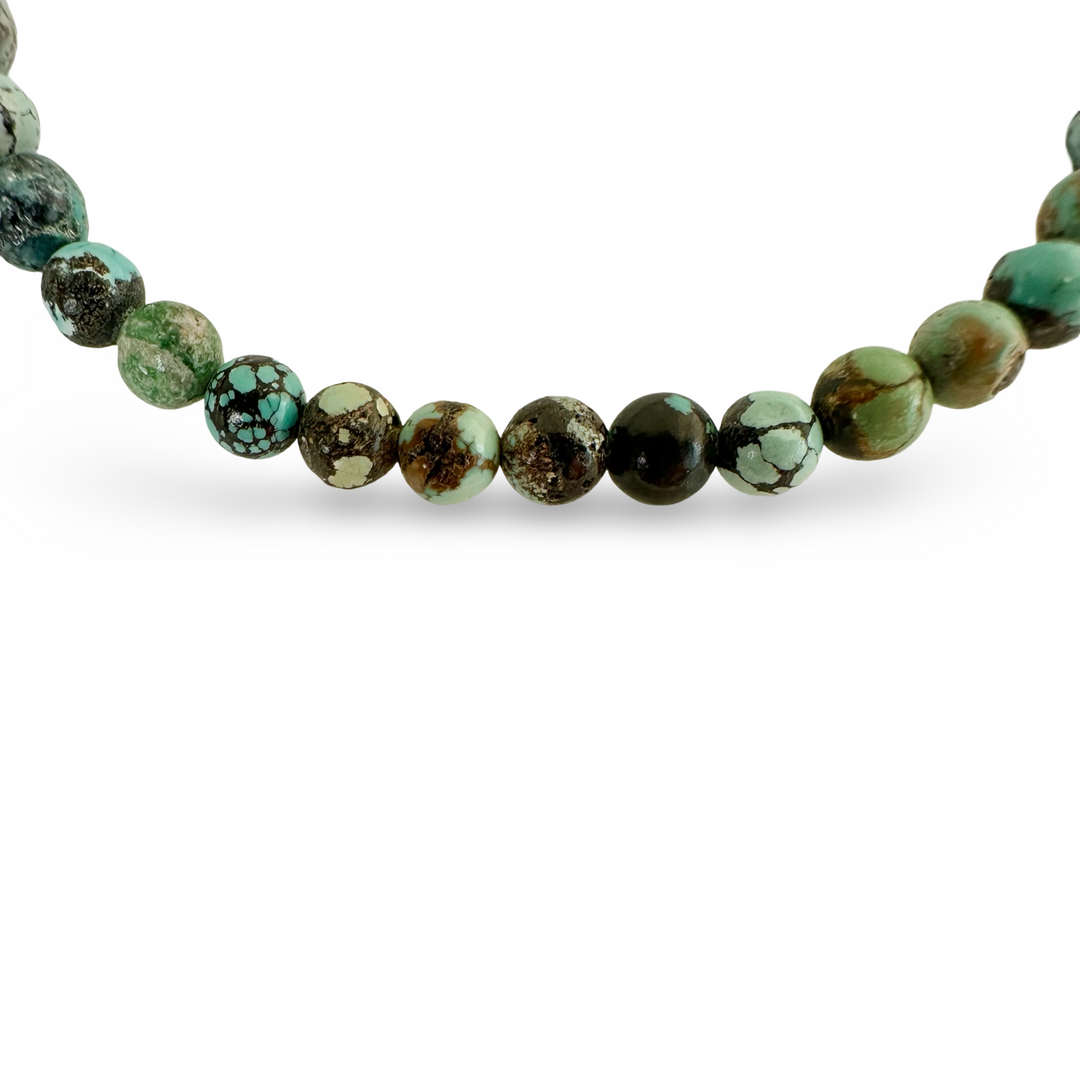 Bracelet Mala avec turquoise tibétaine (Ø 4 mm)