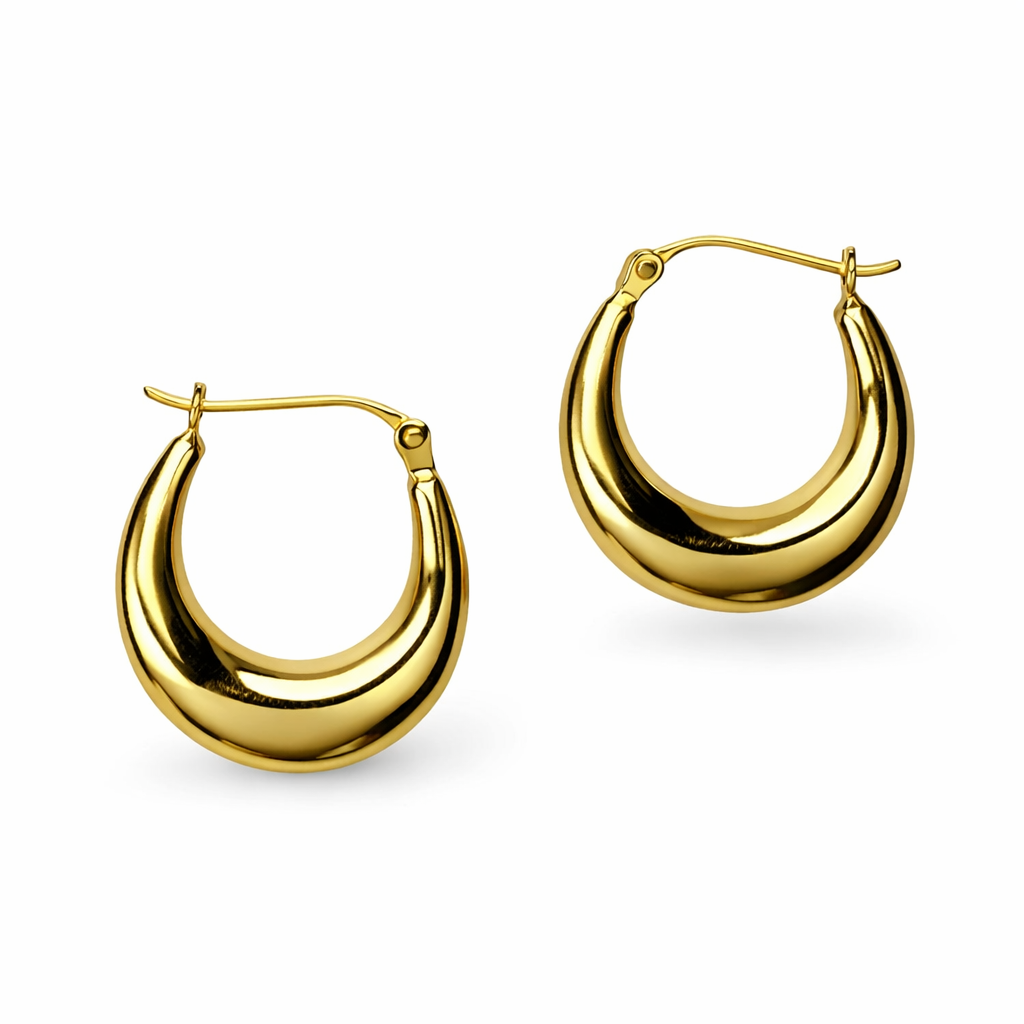 Kleinere vergoldete Mondsichel Kreolen