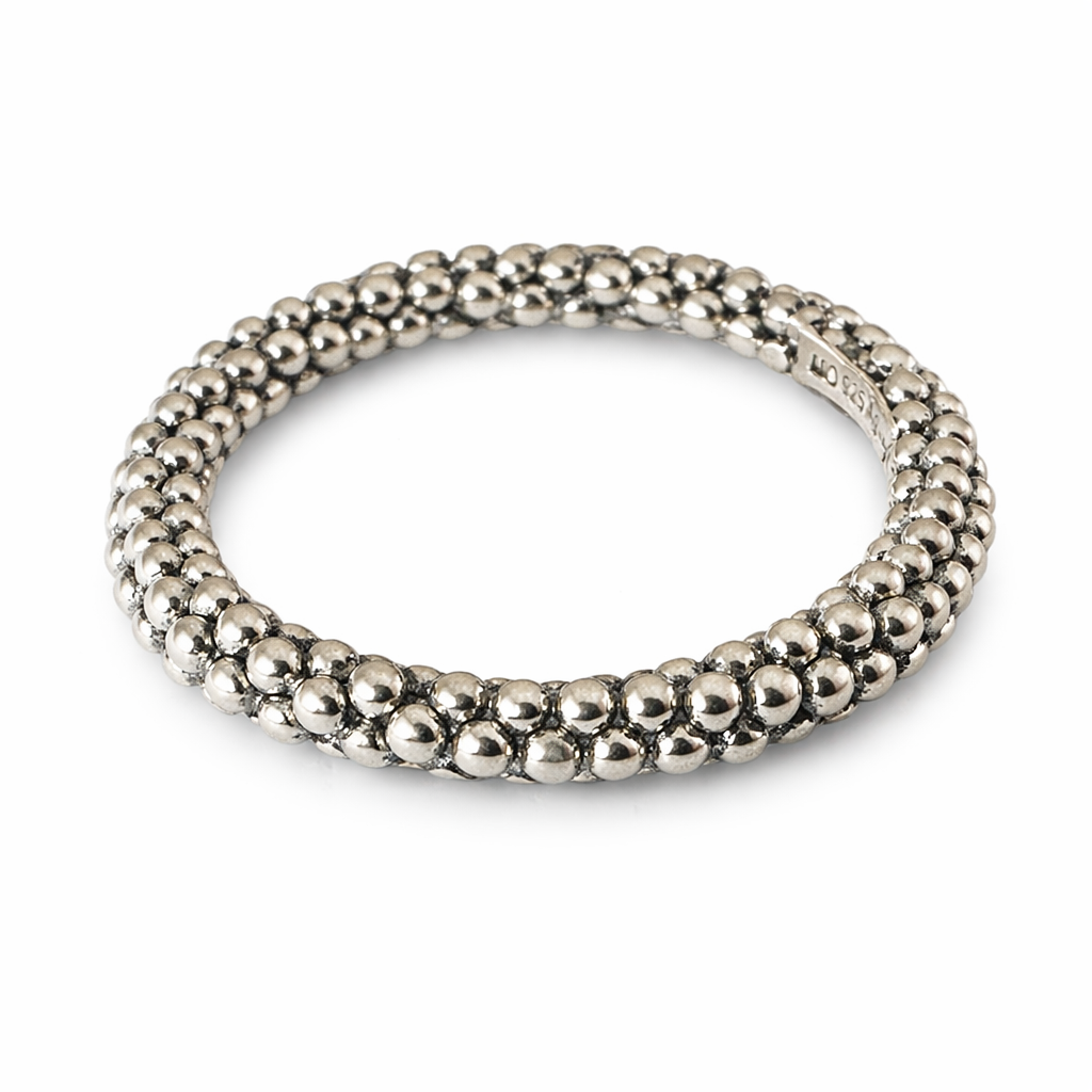 Ring in Kugeldesign aus geschwärztem Silber