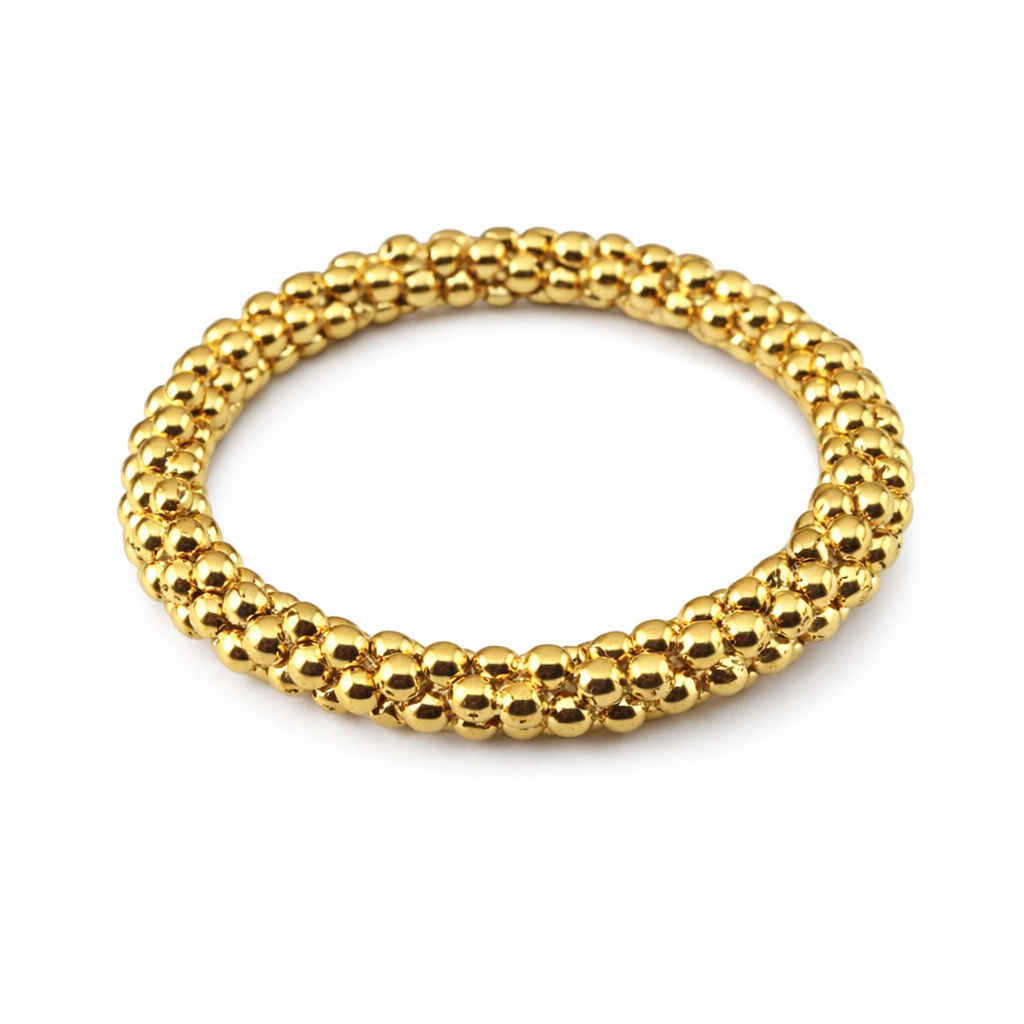 Bague en forme de boule en argent doré