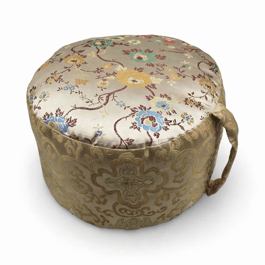 Meditation Cushion With Silk Patchwork Design Atelier Tibet meditation-cushion-with-silk-patchwork-design-atelier-tibet