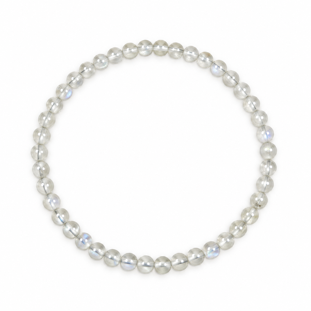 Bracciale mala in pietra di luna arcobaleno