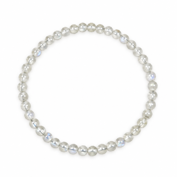 Bracciale mala in pietra di luna arcobaleno