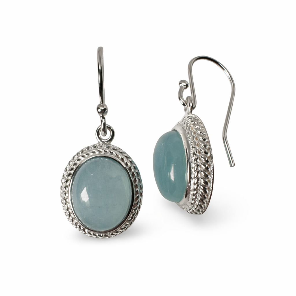 Orecchino in argento con acquamarina