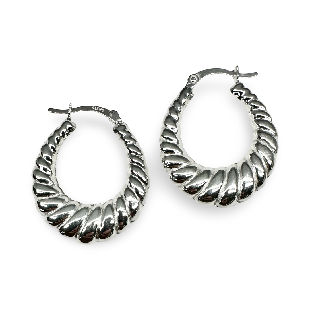 Créoles en argent avec motif enroulé 