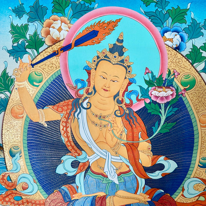 Thangka tradizionale «Manjushri», «Avalokiteshvara», «Vajrapani»