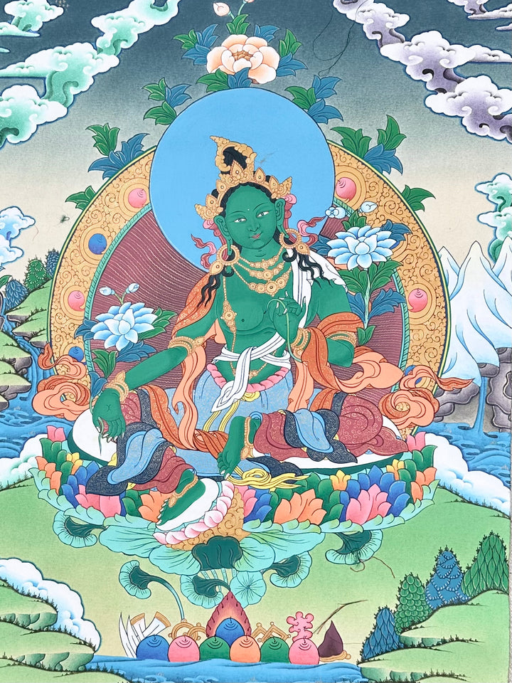 Thangka tradizionale «Tara Verde»