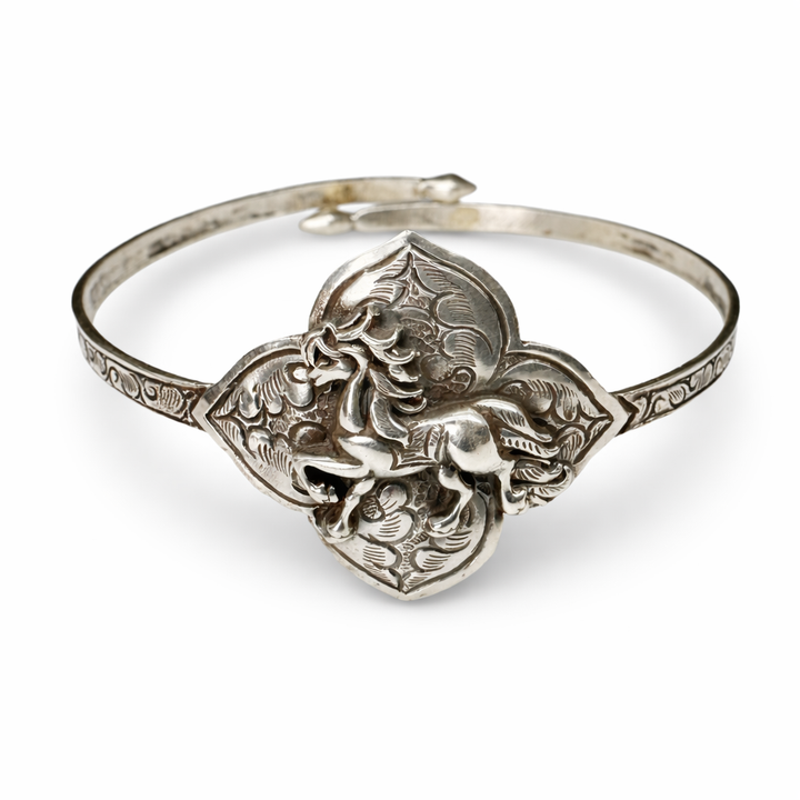 Bracelet de bras supérieur en argent avec chevaux