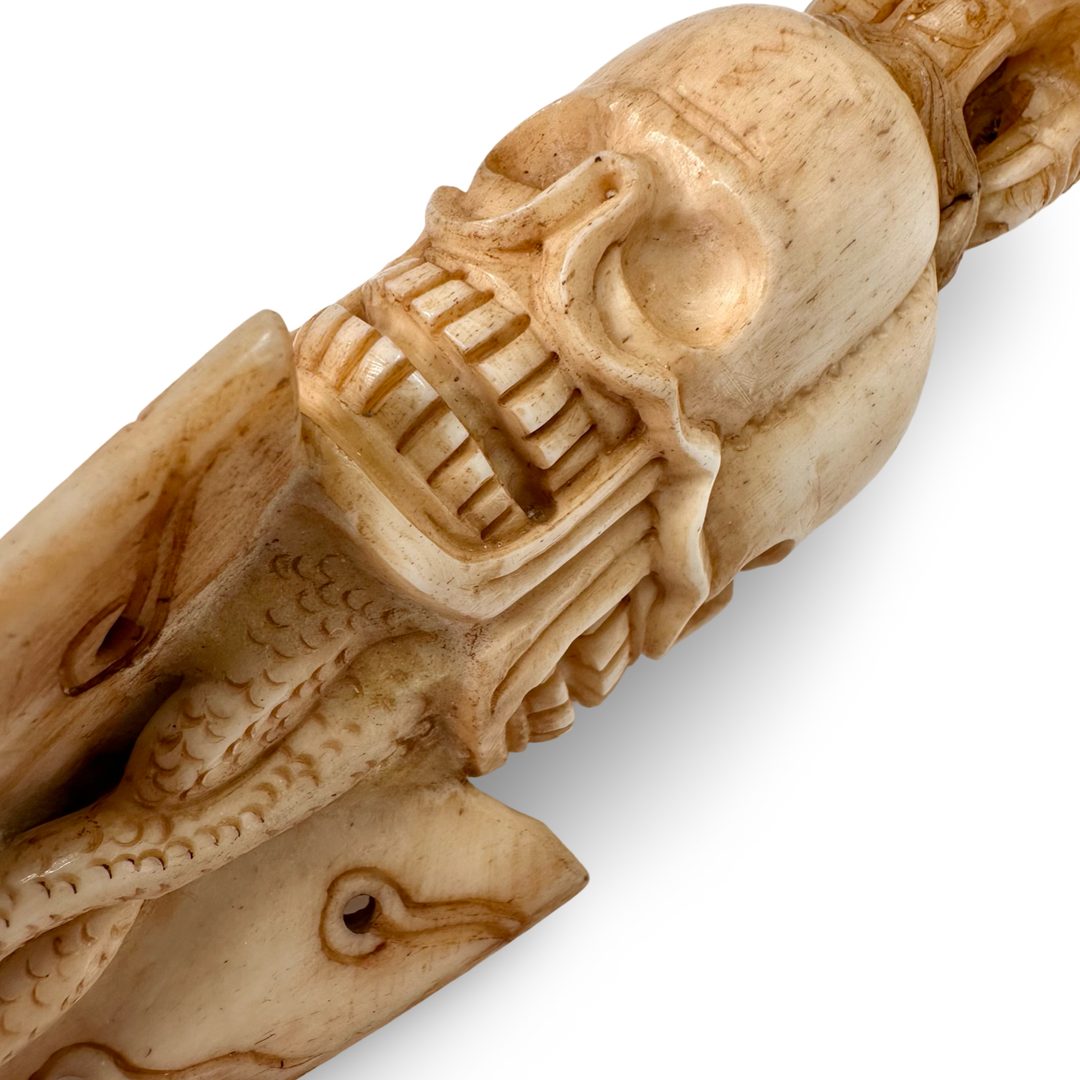 Straordinario pugnale rituale Phurpa realizzato con ossa di yak