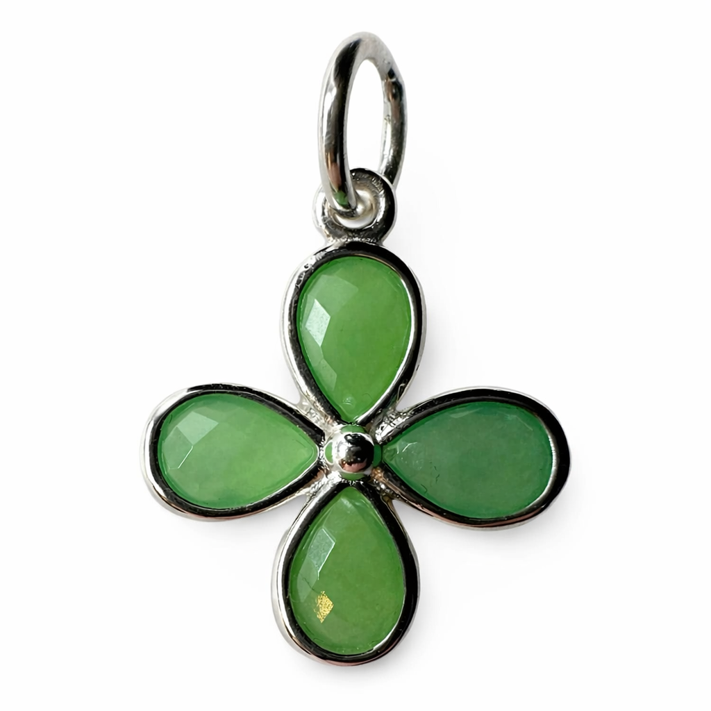 Ciondolo in crisoprasio, argento o argento placcato oro