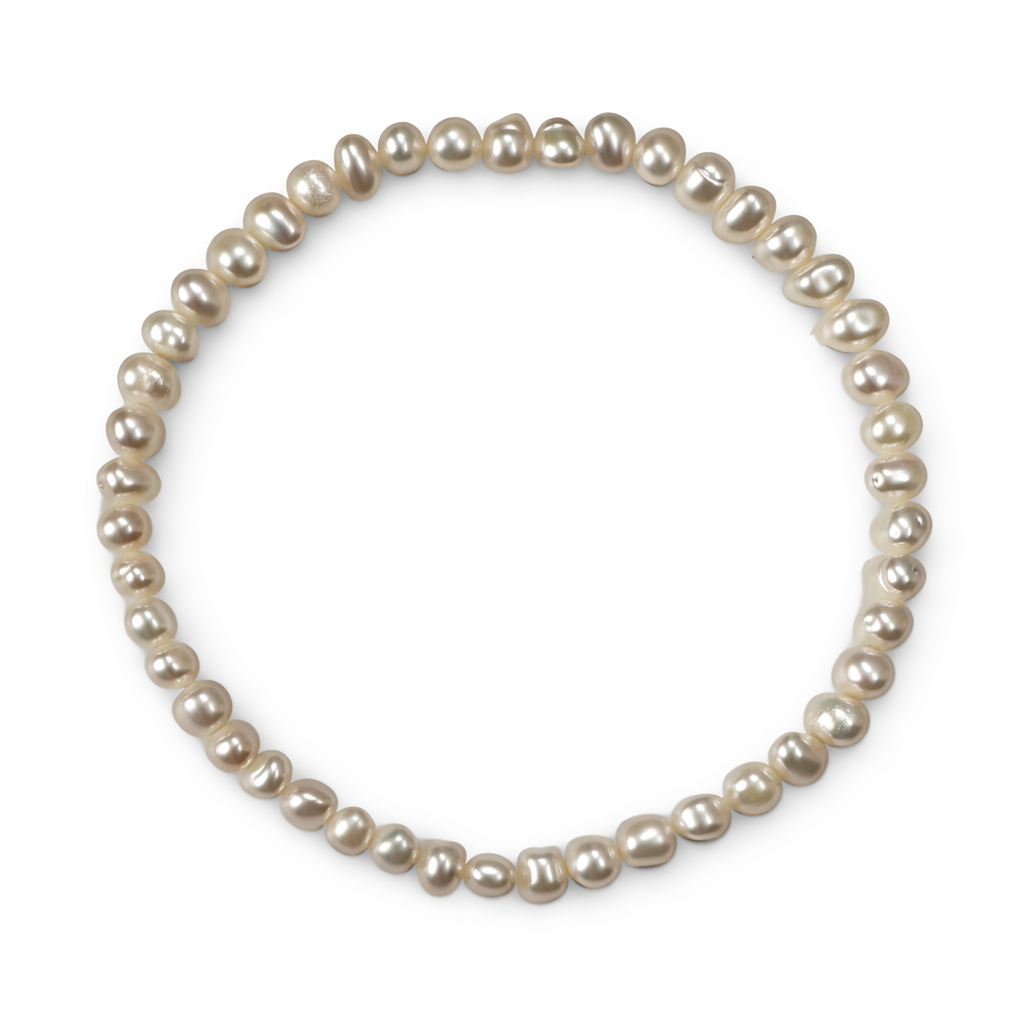 Mala-Armband mit weissen Süsswasserperlen