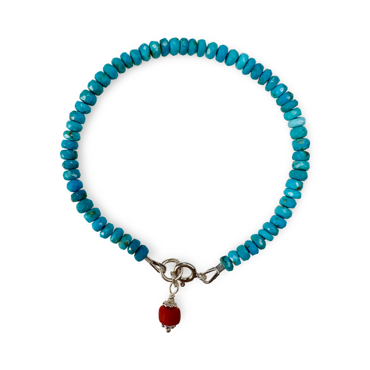 Bracelet mala turquoise avec corail
