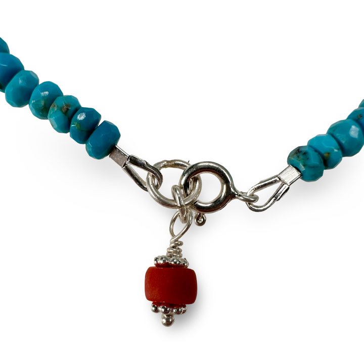 Bracelet mala turquoise avec corail