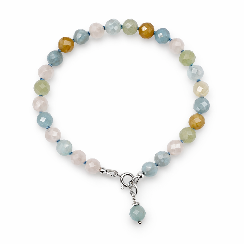 Mala bracelet morganite & aquamarine