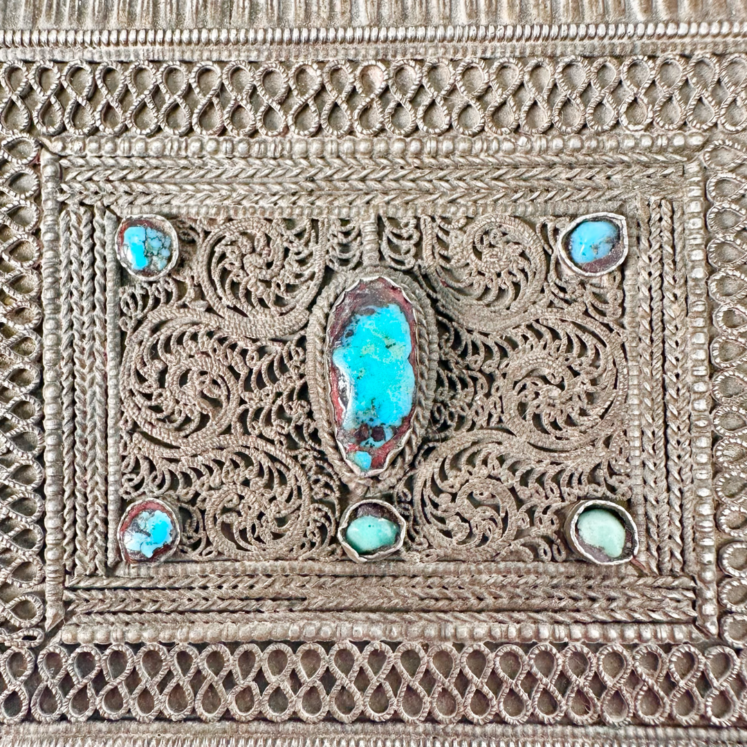 Grande “Ghau” tibetano in argento con turchese