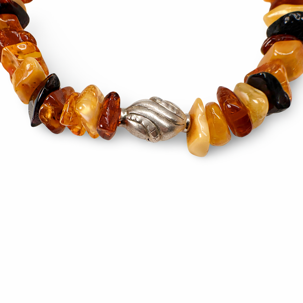 Bernstein Armband mit traditionellen Silberperlen