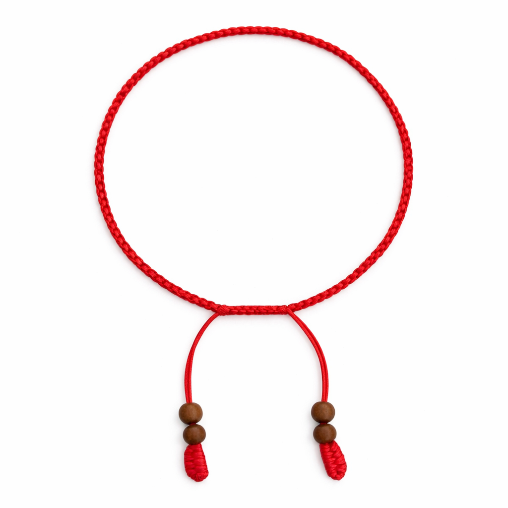 Bracciale rosso annodato a mano 