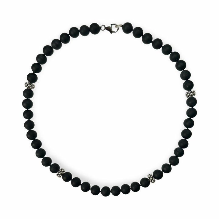 Collier en onyx avec perles en argent