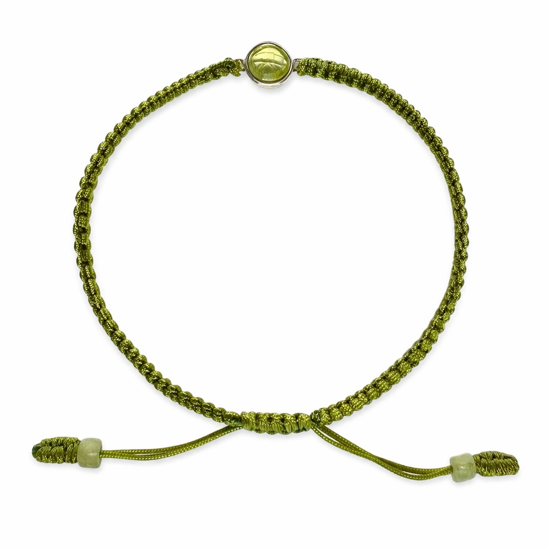 Bracciale annodato a mano con peridoto 
