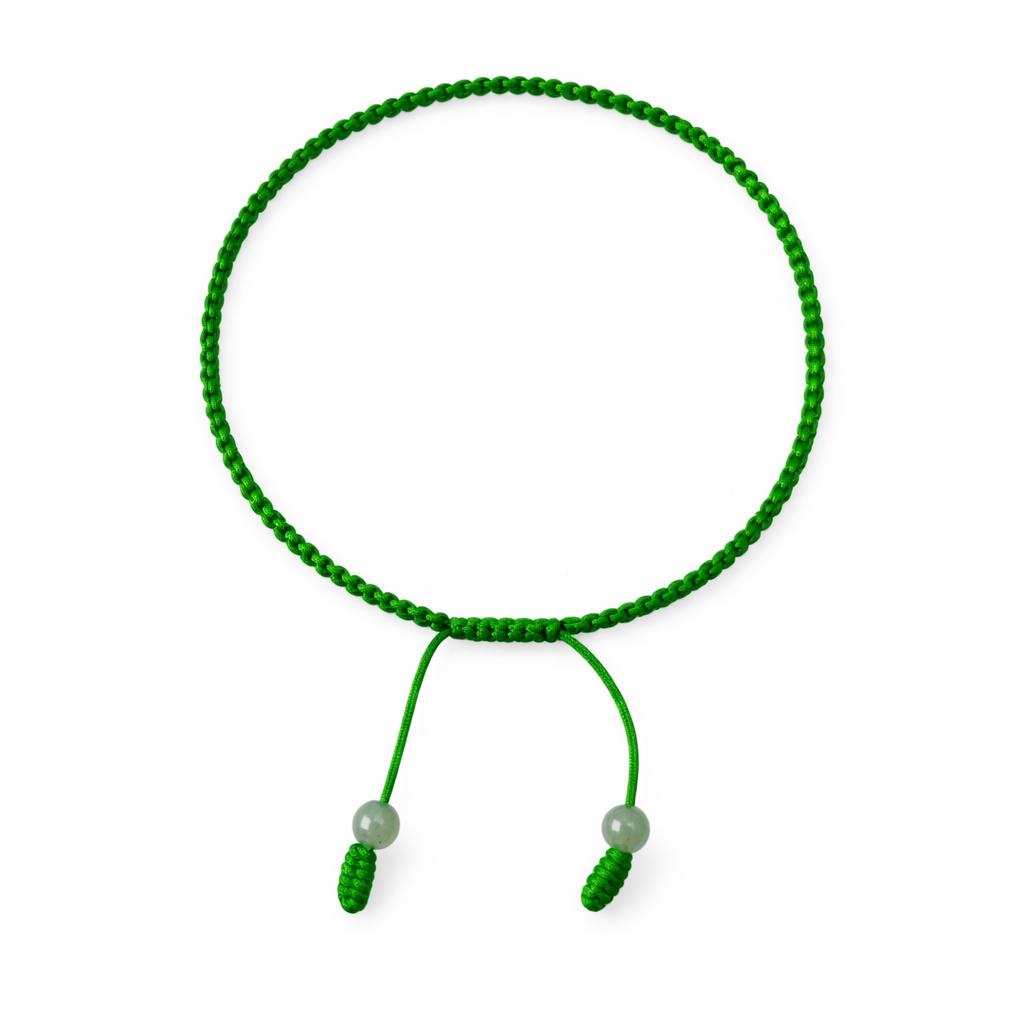 Grasgrünes handgeknüpftes Armband
