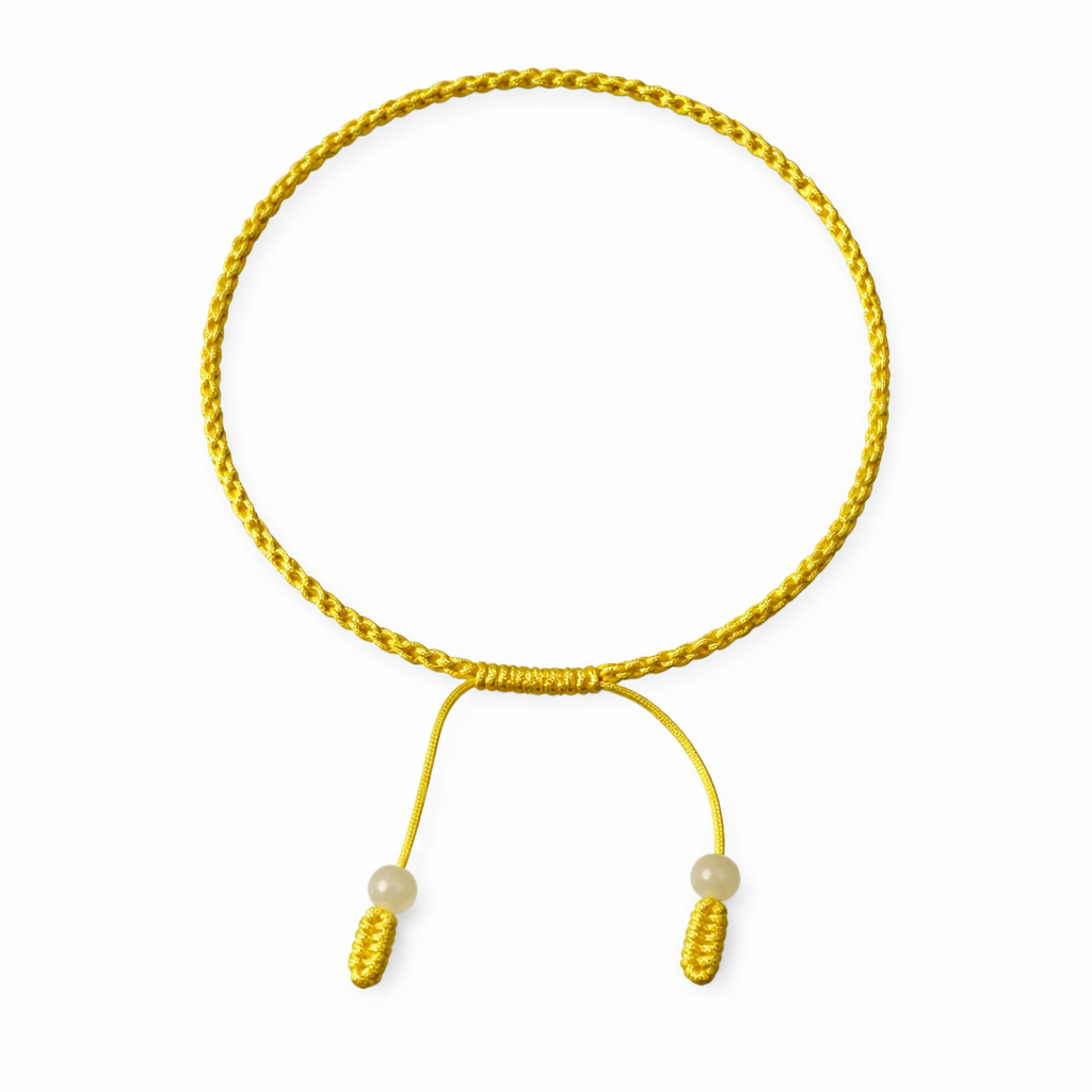 Bracciale annodato a mano giallo chiaro