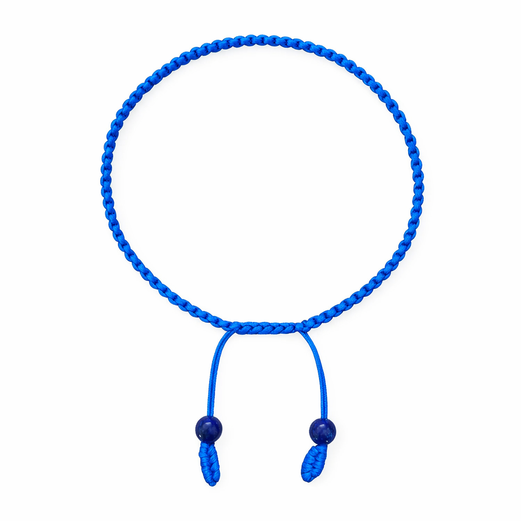 Bracciale blu navy annodato a mano 