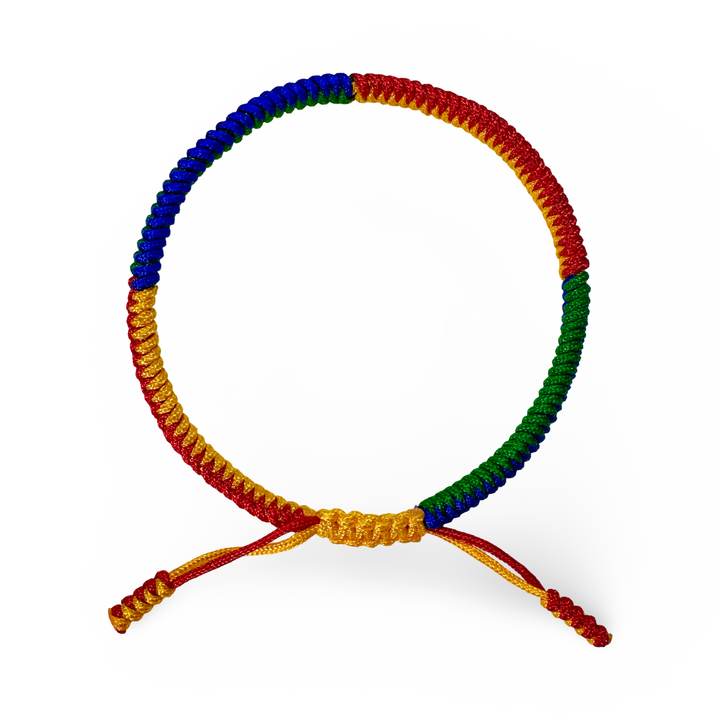 Bracelet porte-bonheur tibétain (noir, rouge ou coloré)