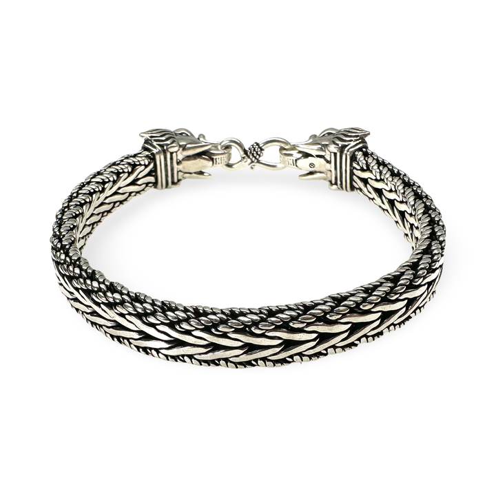 Bracciale massiccio a forma di serpente elefante in argento