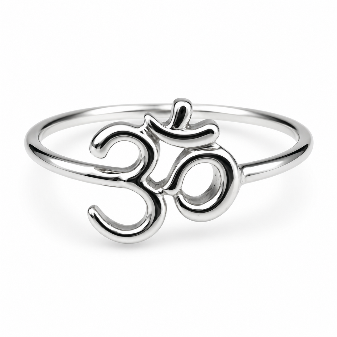 Anello in argento con simbolo Om ॐ