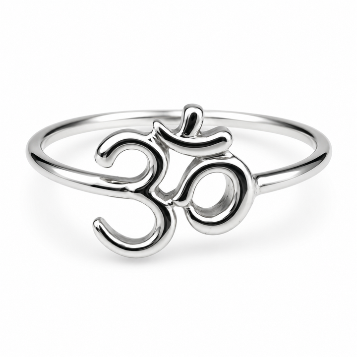 Anello in argento con simbolo Om ॐ