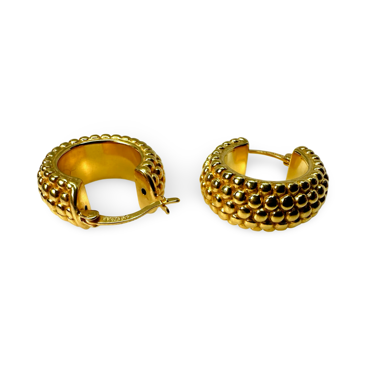 Creoli larghi con decorazione di perle placcate oro (Ø 20 mm)