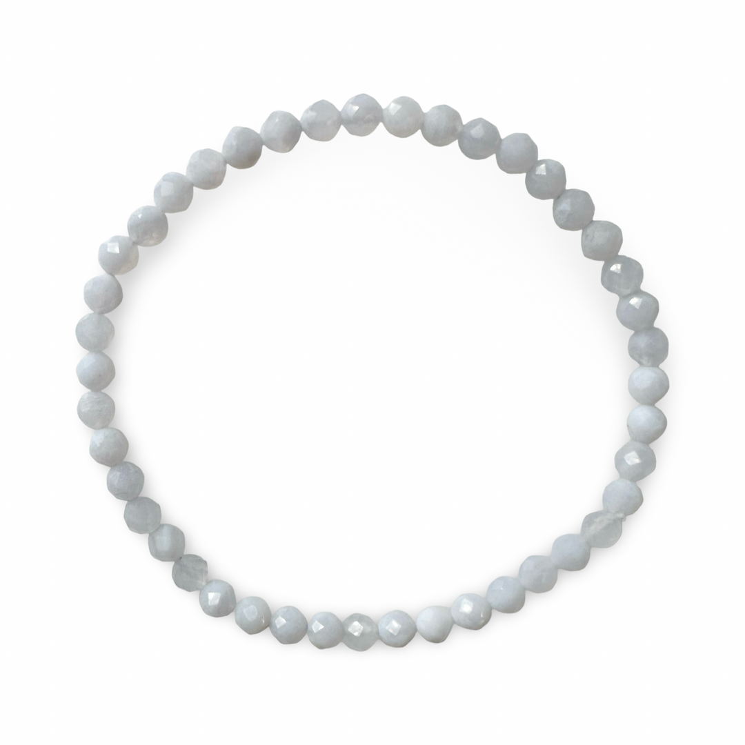 Mala Armband mit facettiertem Chalcedon (Ø 4 mm)