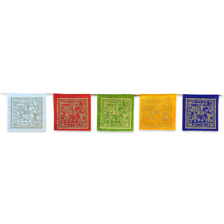 Mini prayer flags Windhorse - Lokta paper, Nepal