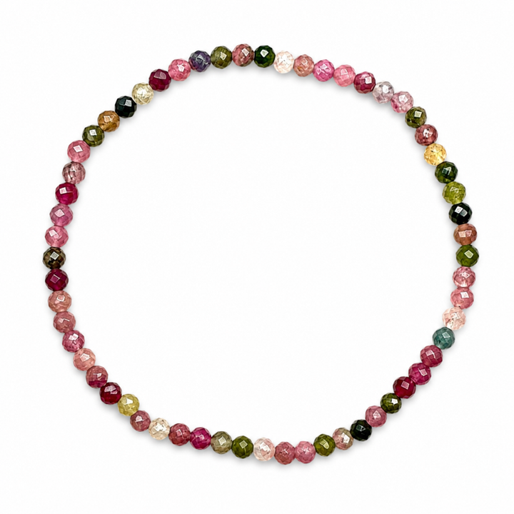 Bracelet Mala avec tourmaline facettée (Ø 3 mm)