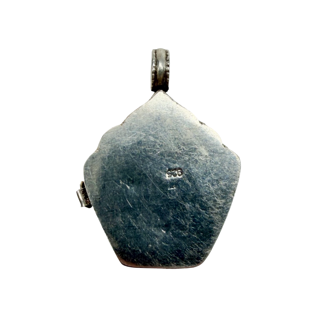 Silberner Ghau-Anhänger mit Kalachakra-Symbol
