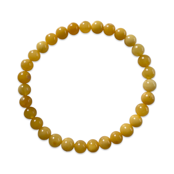 Dunkelgelbes Bernstein Mala-Armband