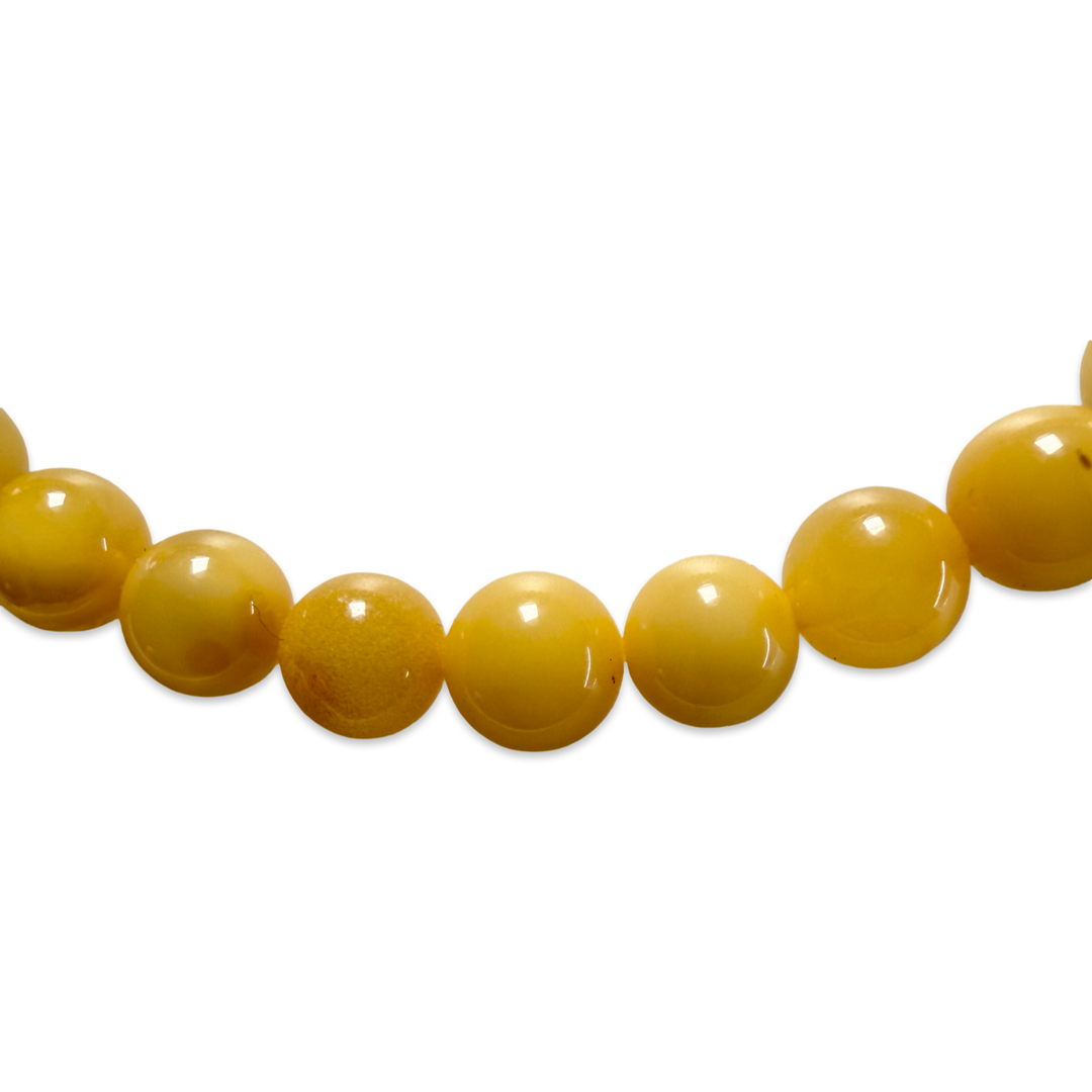 Dunkelgelbes Bernstein Mala-Armband