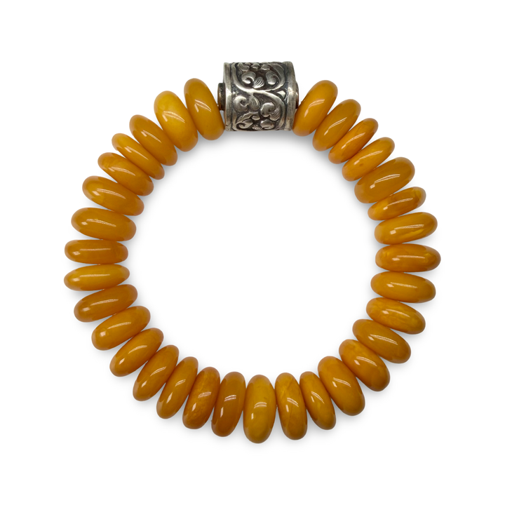 Bernstein-Armband mit Silberperle