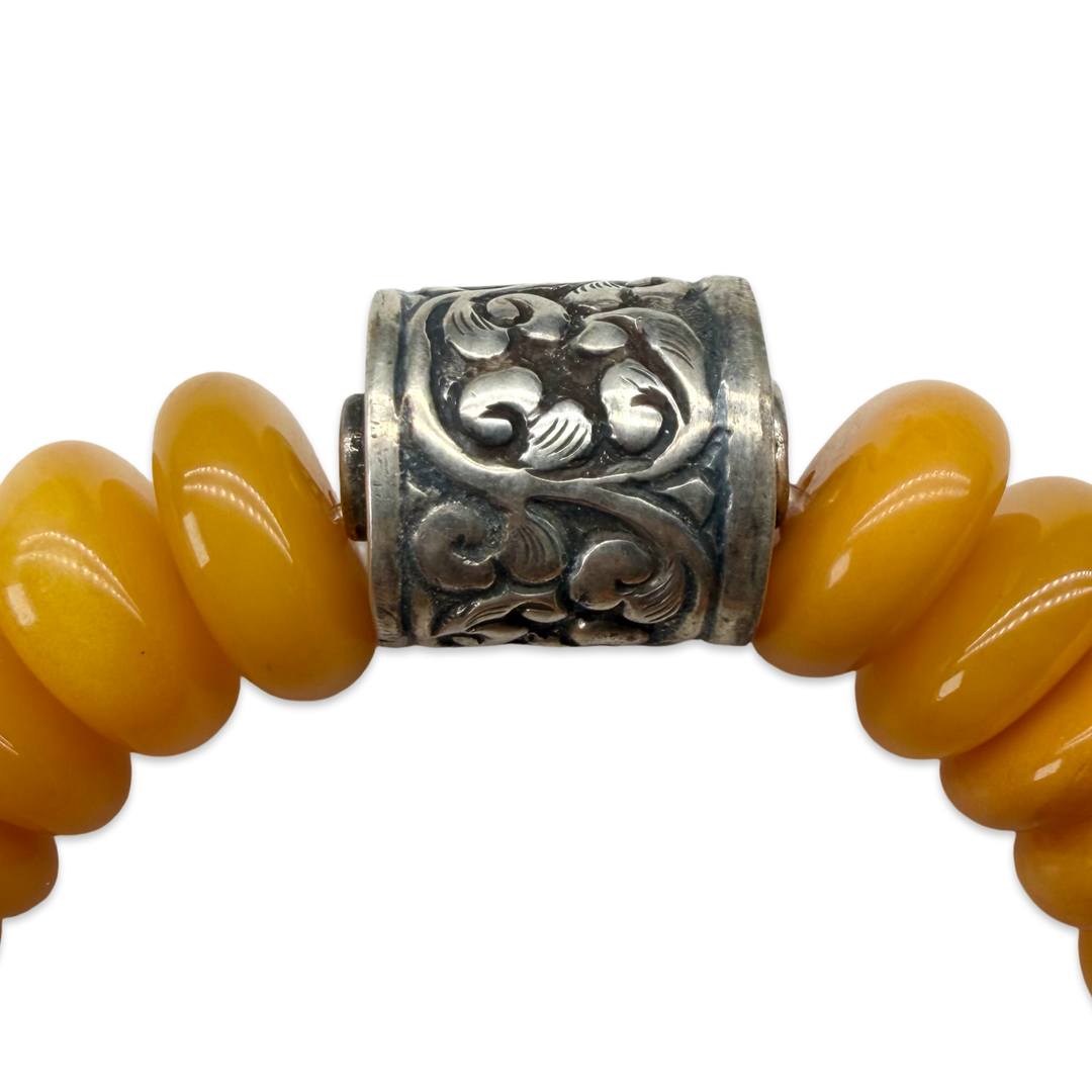 Bernstein-Armband mit Silberperle