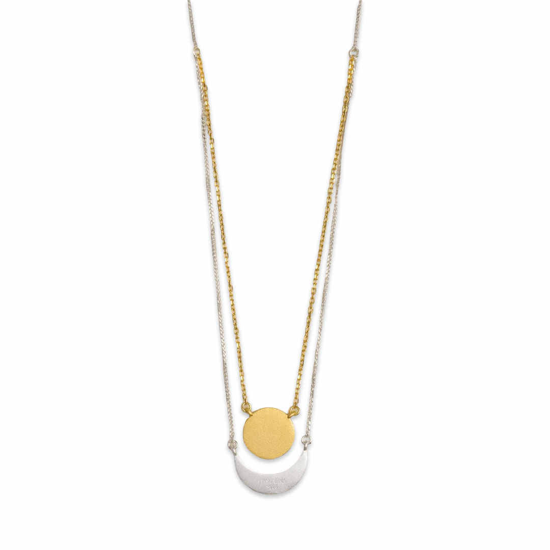 Kette «Sonne & Mond» aus Silber, teilvergoldet · CHARU × Yitso Hima