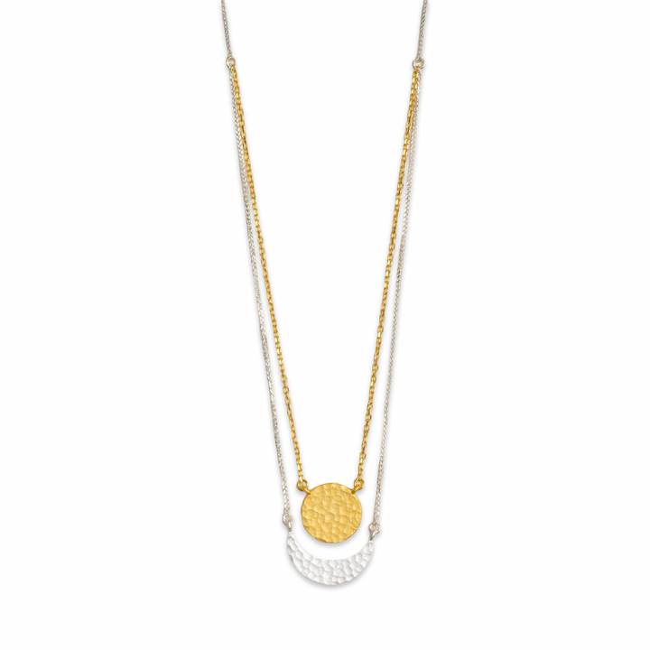Kette «Sonne & Mond» aus Silber, teilvergoldet · CHARU × Yitso Hima