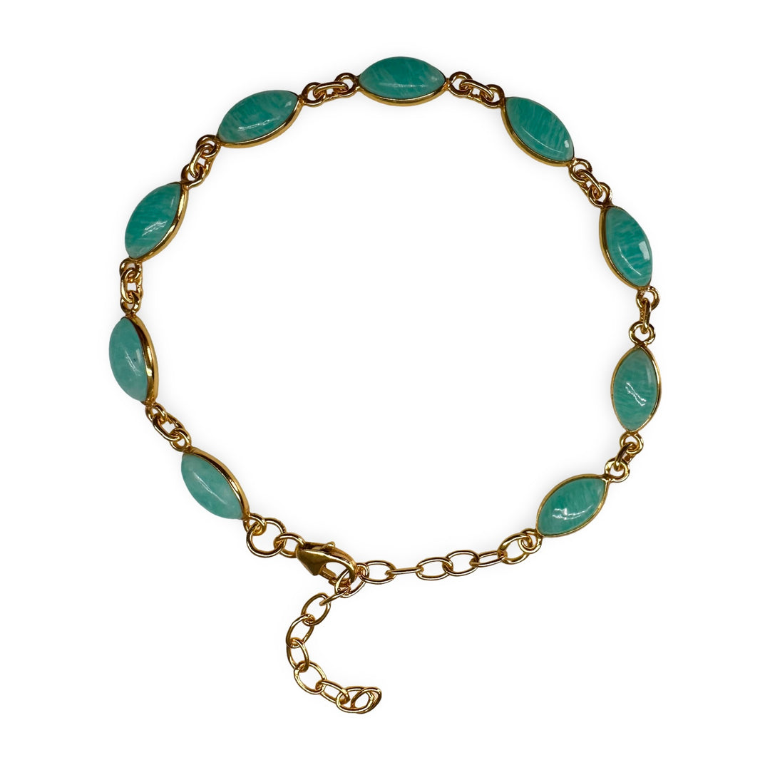 Vergoldetes Amazonit-Armband