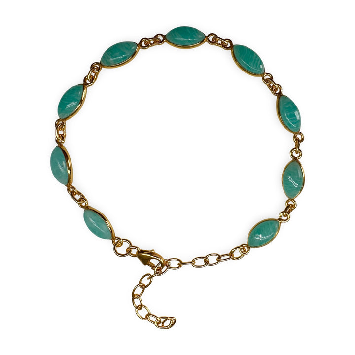 Vergoldetes Amazonit-Armband