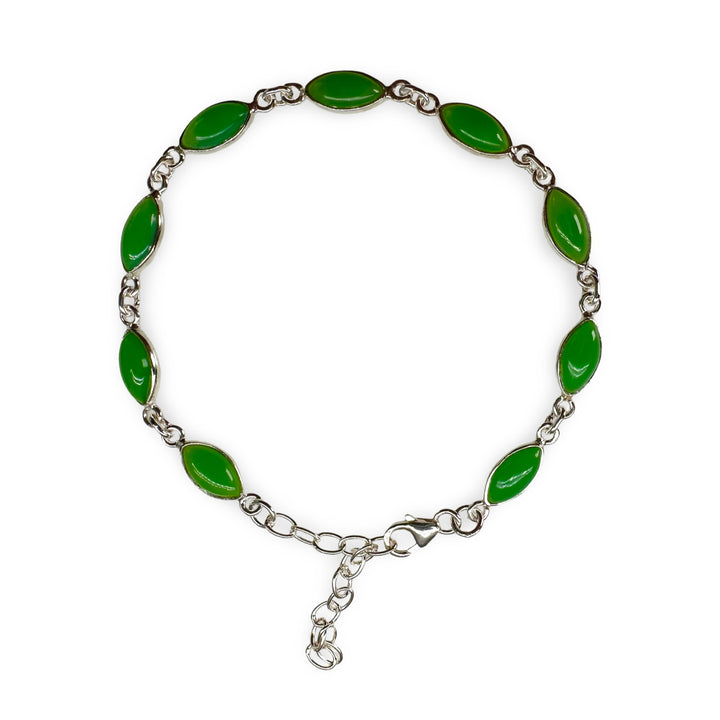 Chrysopras-Armband in Silber