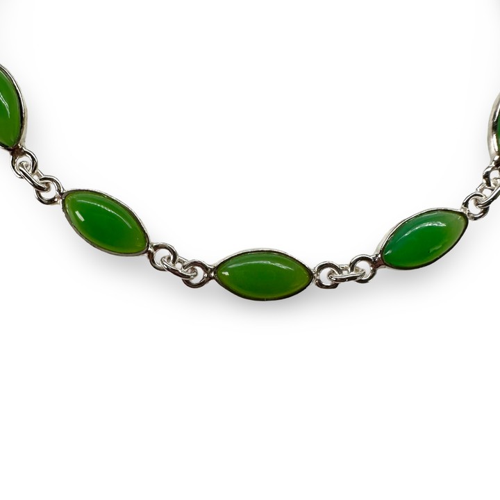 Chrysopras-Armband in Silber
